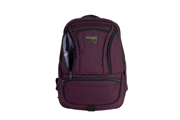 A Synapse 25 in Aubergine (dark purple) Ballistic with Dusk (light blue-grey with blue-grey grid) 210 Cerylon interior.
